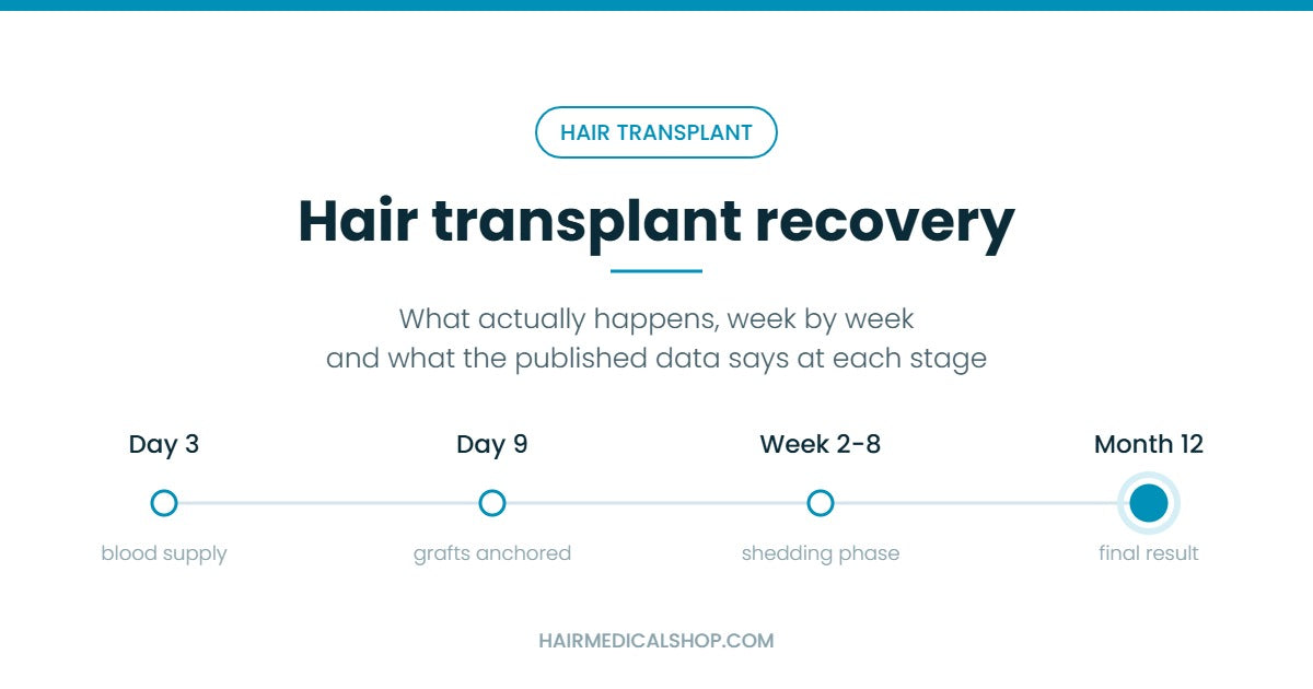 Hair transplant recovery timeline from day three to month twelve