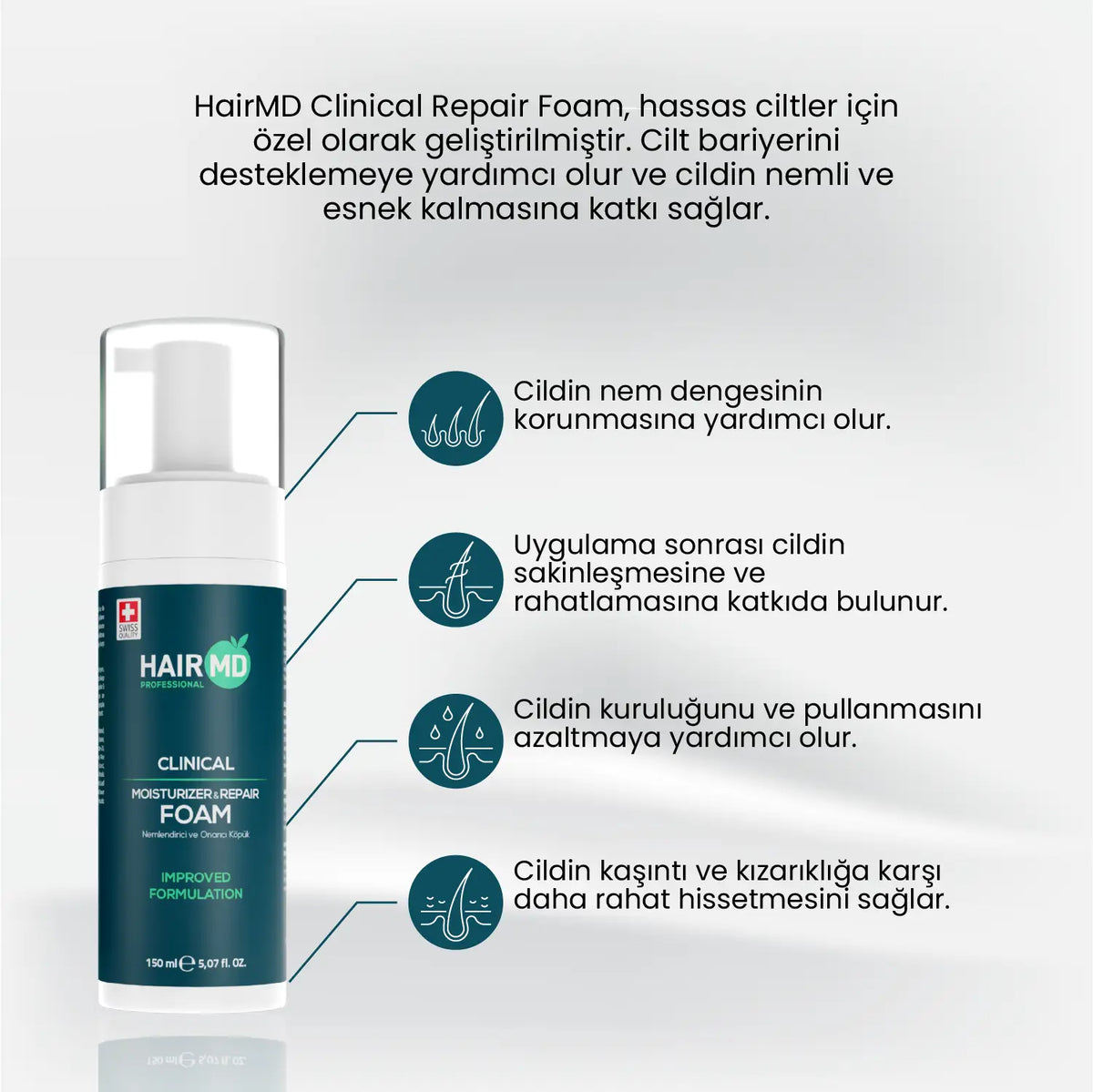 HairMD Clinical Repair Care Foam 150ml - image 2 - Hair Medical Shop