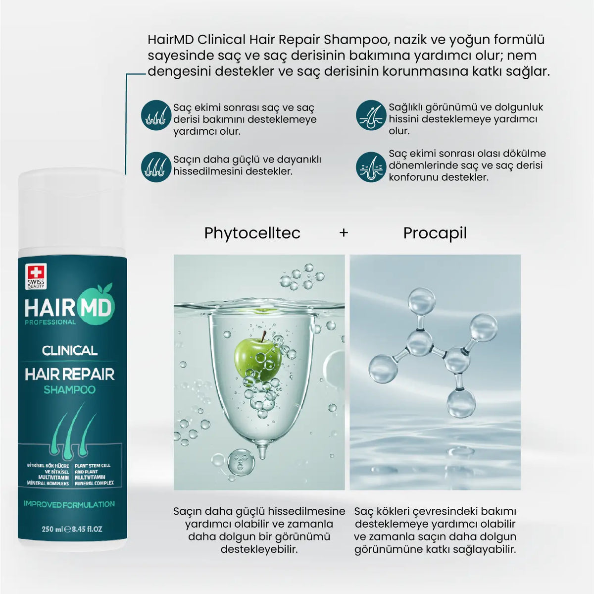 HairMD Clinical First Wash Set Shampoo 250ml + Foam 150ml - image 2 - Hair Medical Shop
