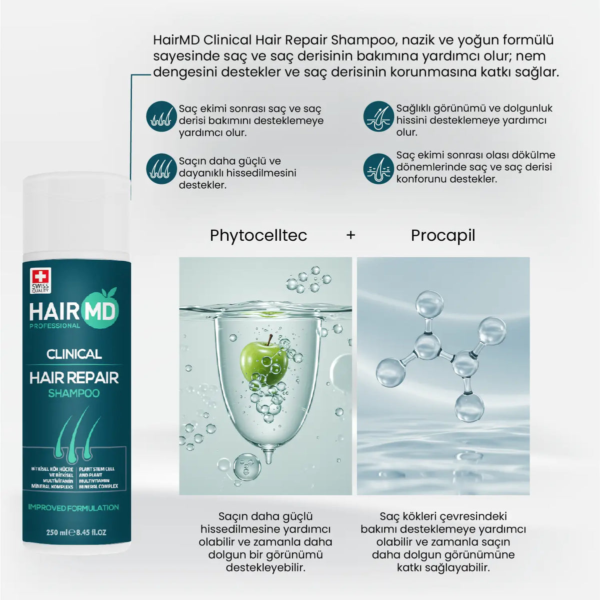 HairMD Clinical First Wash Set Shampoo 250ml + NEC Lotion 125ml - image 2 - Hair Medical Shop
