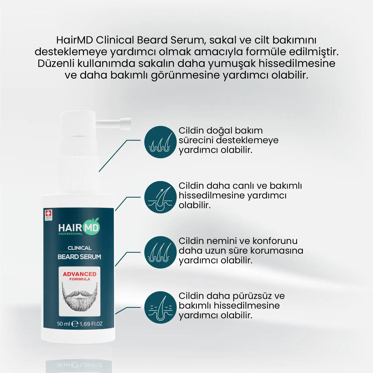 HairMD Clinical Beard Care Serum 50ml - image 2 - Hair Medical Shop