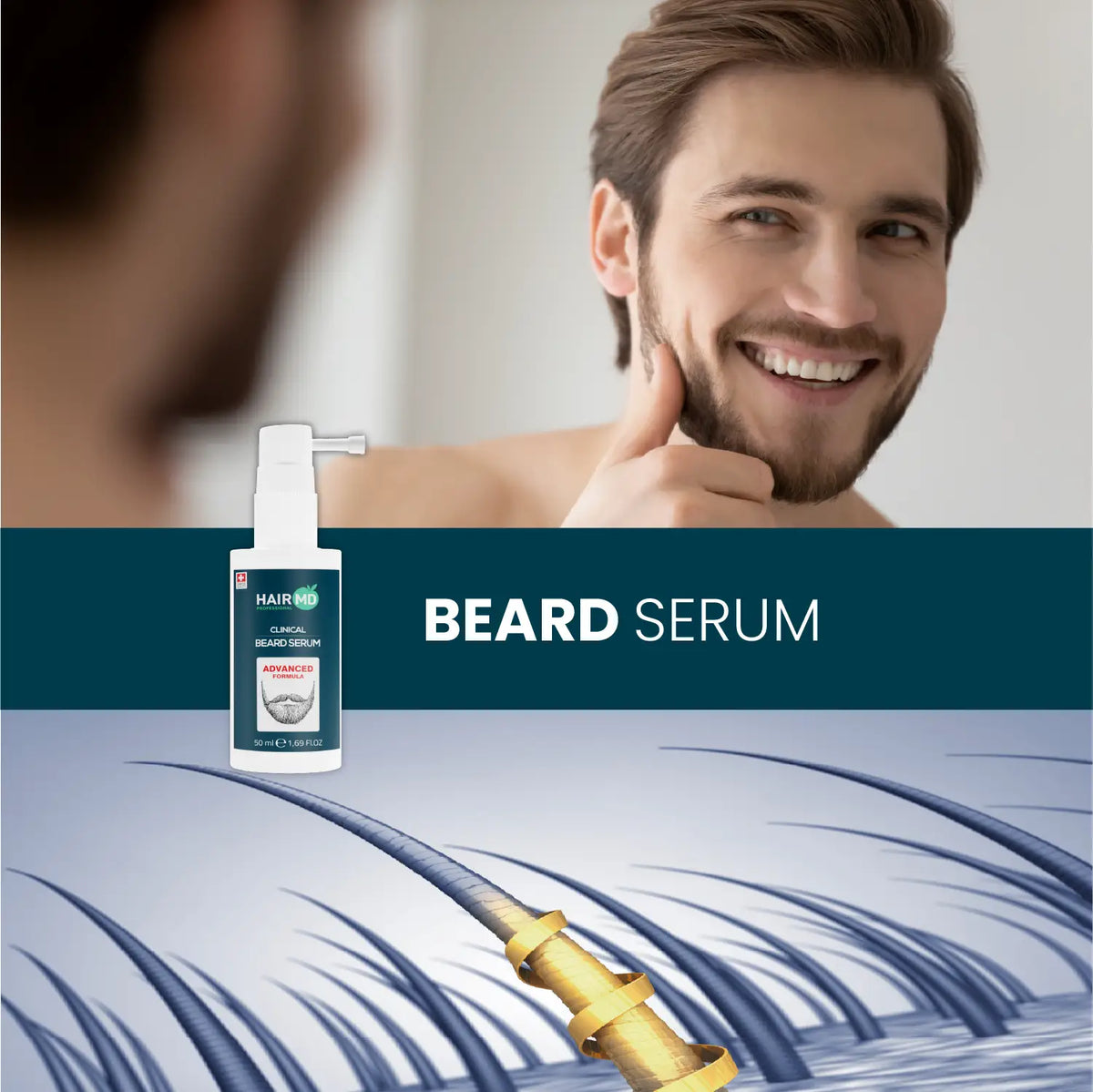 HairMD Clinical Beard Care Serum 50ml - image 4 - Hair Medical Shop