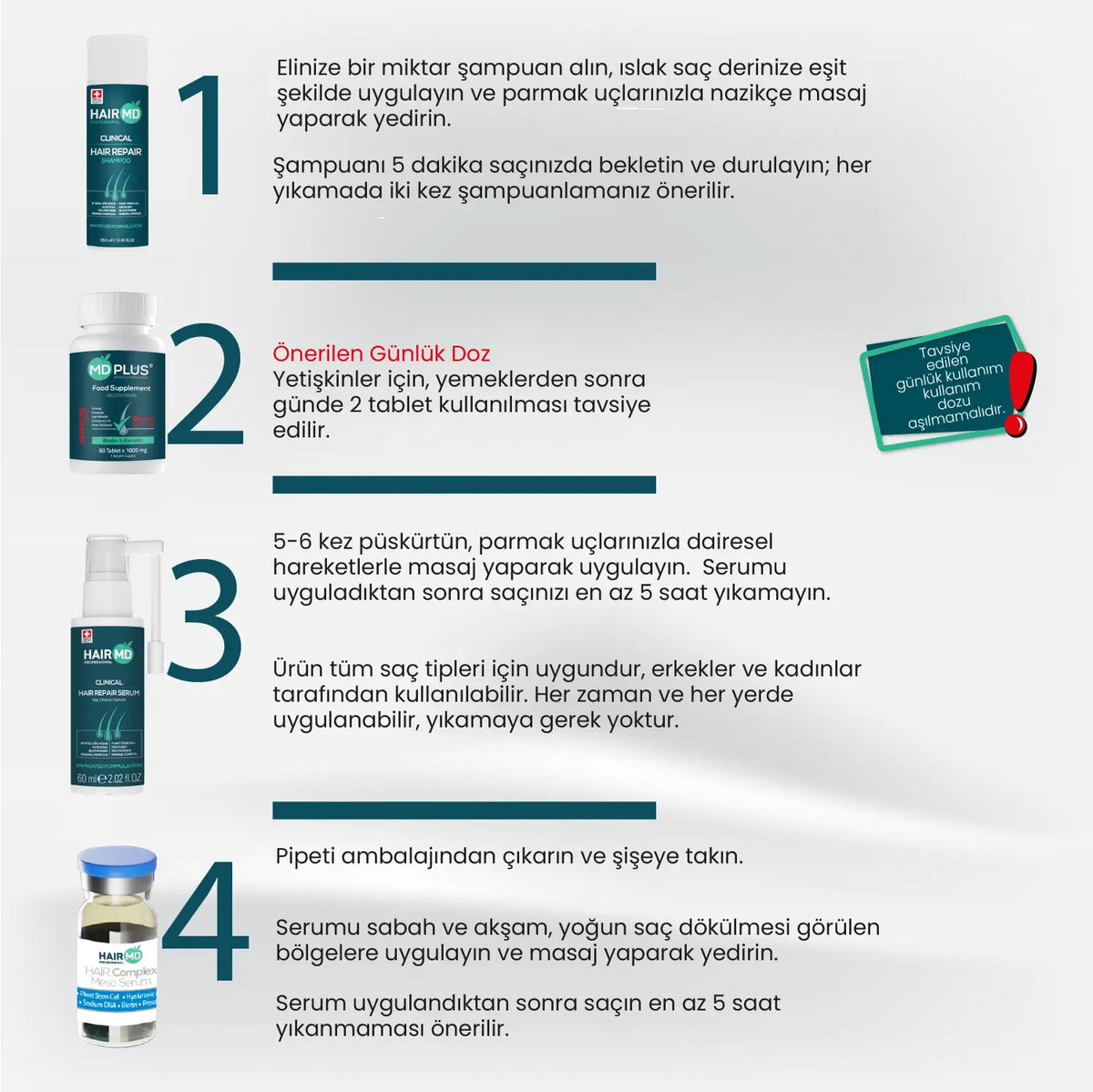 HairMD Clinical Hair Repair Exclusive Set with Dermaroller 3-Month - image 6 - Hair Medical Shop