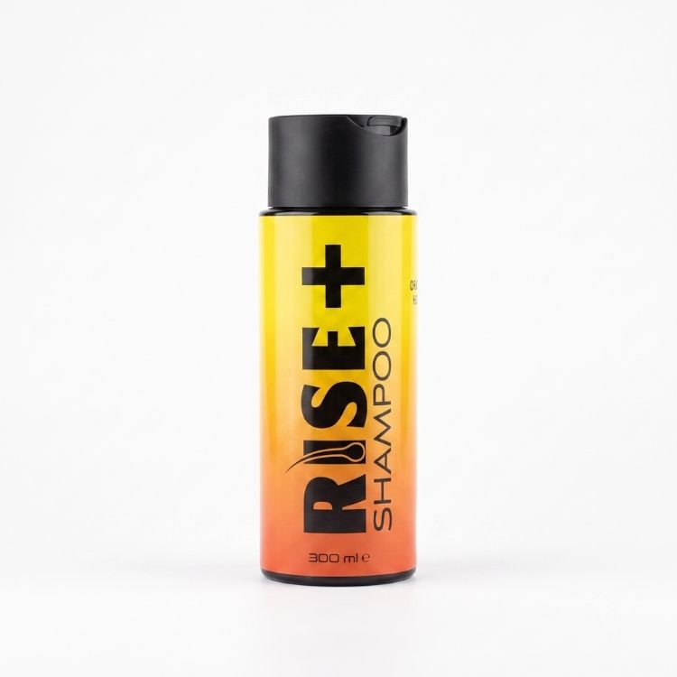RISE+ Post-Transplant Repair Shampoo (300ml), shampoo bottle, front view