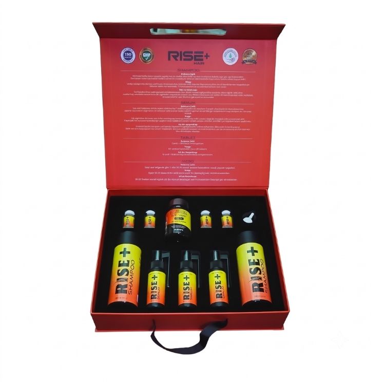 RISE+ 3-Month Post-Transplant Intensive Care Set, the open case showing the bottles in the set