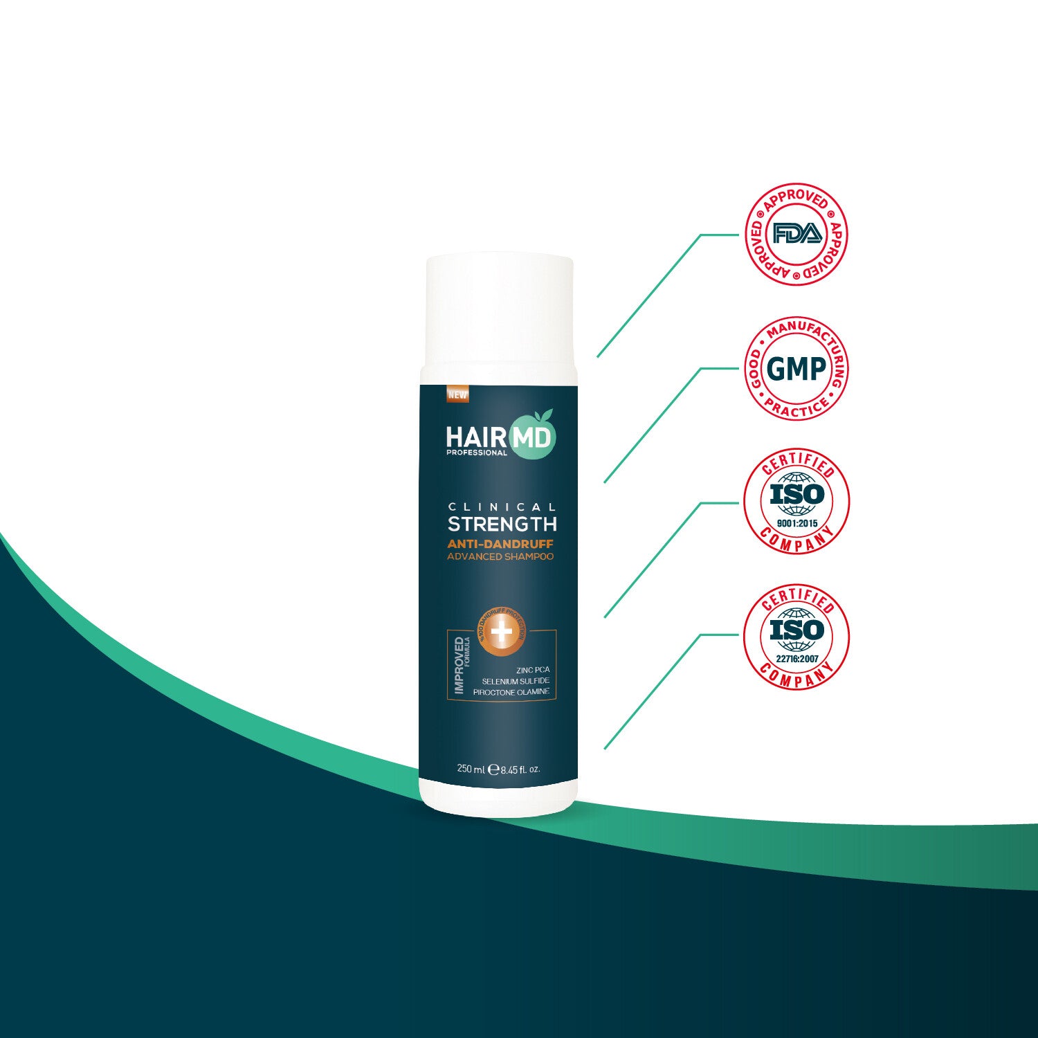 HairMD Clinical Strength Anti-Dandruff Advanced Shampoo (250ml)