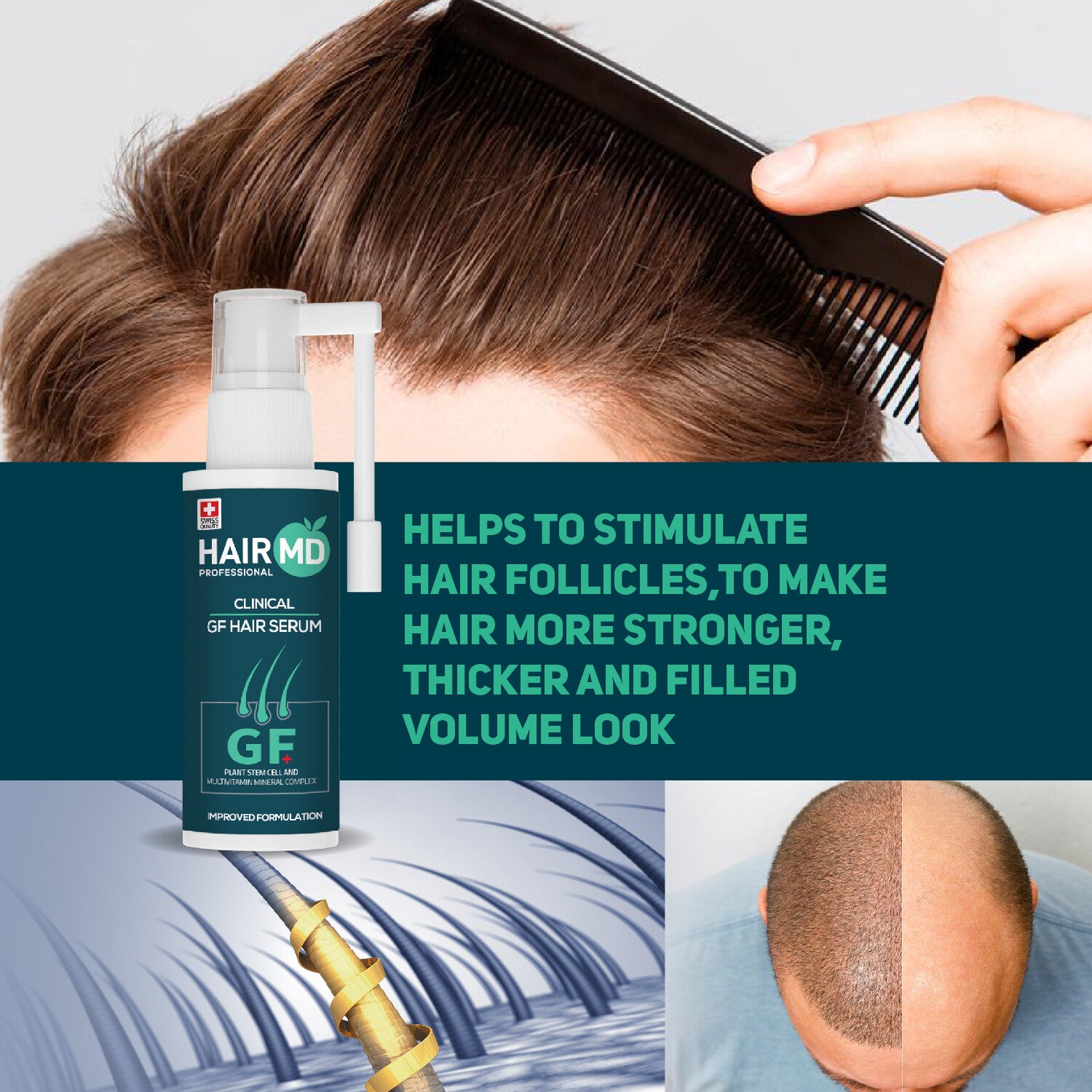 HairMD Clinical GF+ Hair Repair Serum (60ml)