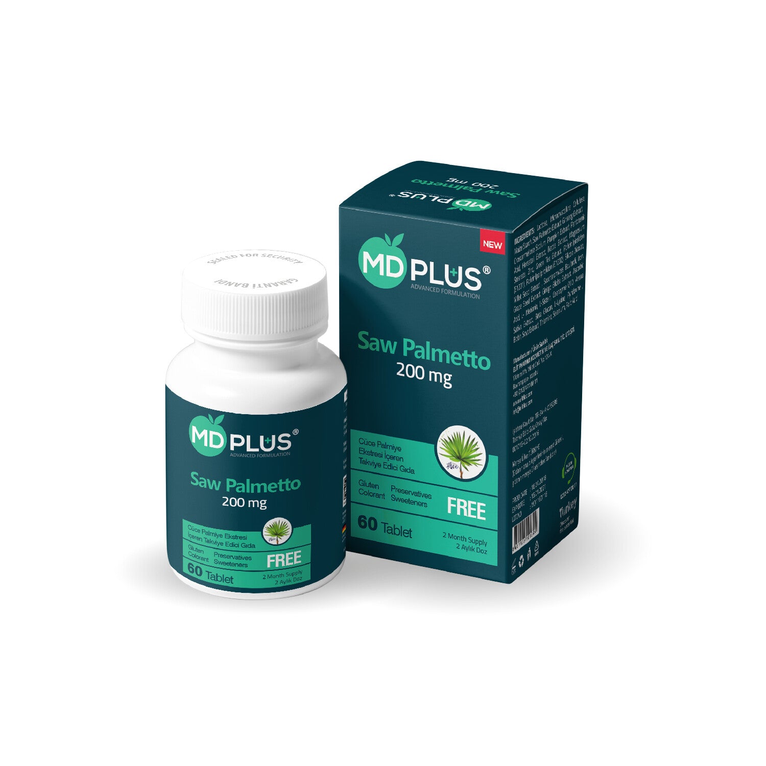 MD Plus Advanced Hair Saw Palmetto 200mg (60 Tablets)