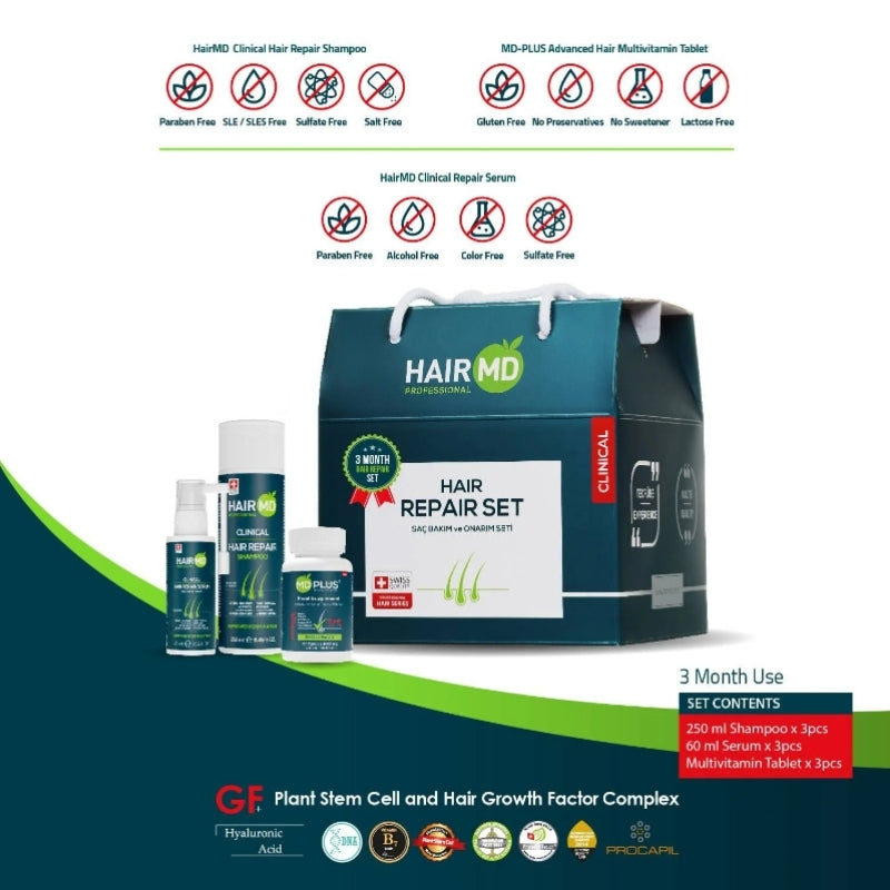 HairMD Klinik Saç Onarım Seti 3 Aylık Kullanım