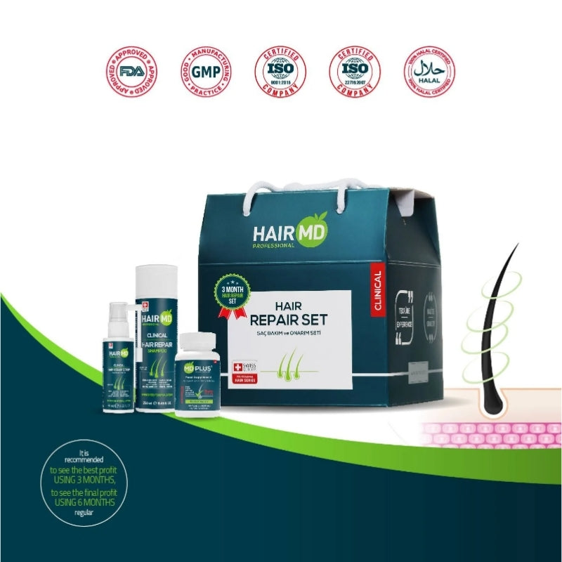 HairMD Klinik Saç Onarım Seti 3 Aylık Kullanım
