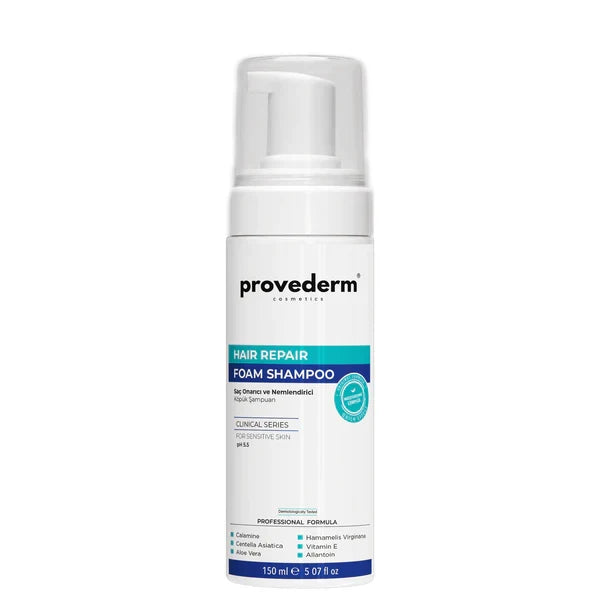 Provederm Hair Repair Foam Shampoo (150ml), foam pump bottle, front view