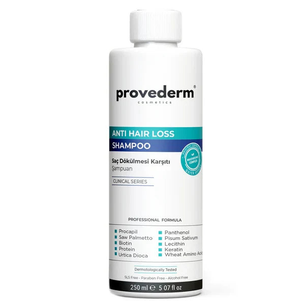 Provederm Anti-Hair Loss Shampoo, shampoo bottle, front view